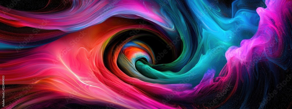 Aufkleber vivid swirling colors in abstract space with dynamic patterns and ethereal light effects