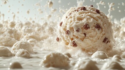 Ice cream splash, milk, studio, dessert, advertising