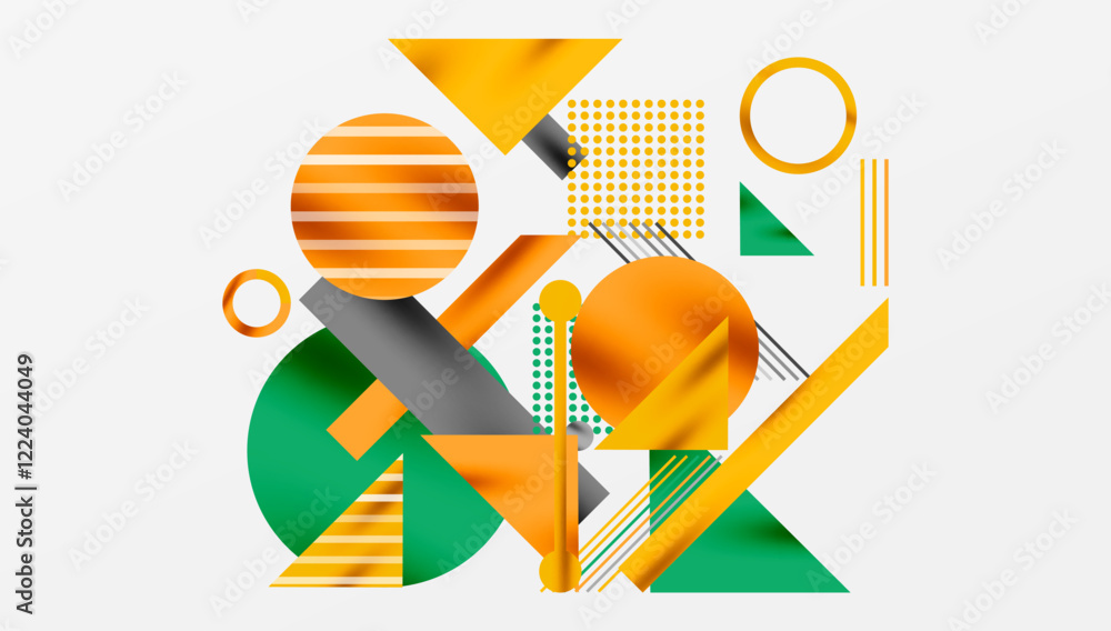 Poster geometric background showcasing sharp lines, contrasting colors, and minimalistic shapes