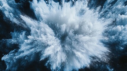 Dynamic white light beams bursting outward in all directions on a black-to-indigo gradient.