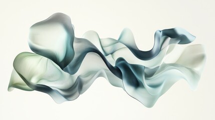 Obraz premium Flowing D-like ribbons in gradient blues and greens, forming a dynamic and fluid design.