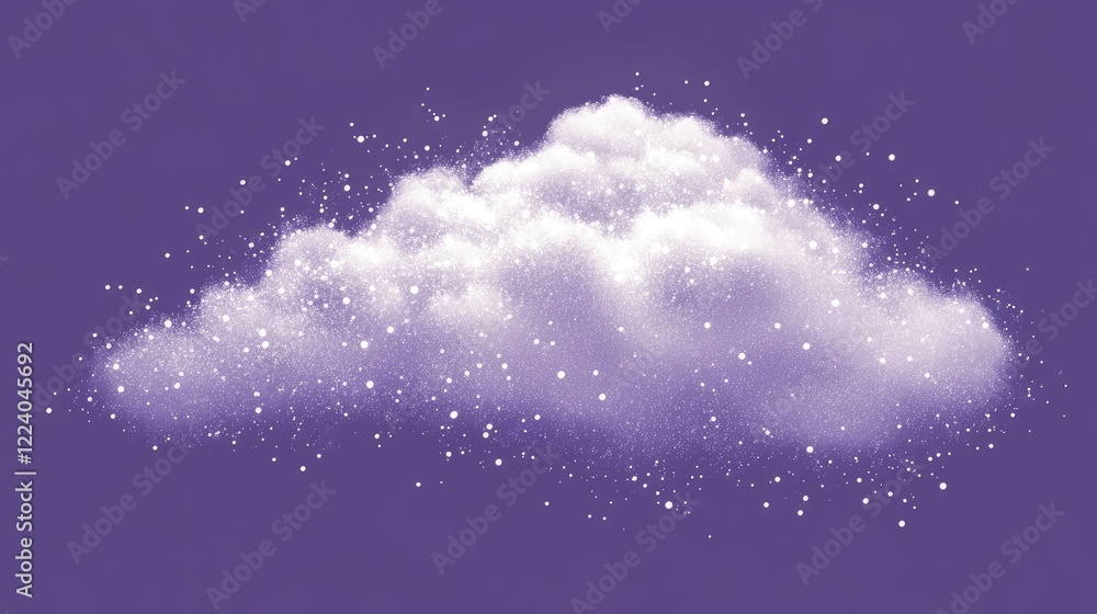 Poster glowing soft dots scattered in a cloud-like formation against a deep violet gradient.