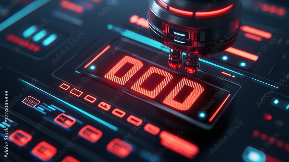 Aufkleber digital banking concepts. futuristic digital display with glowing red numbers.