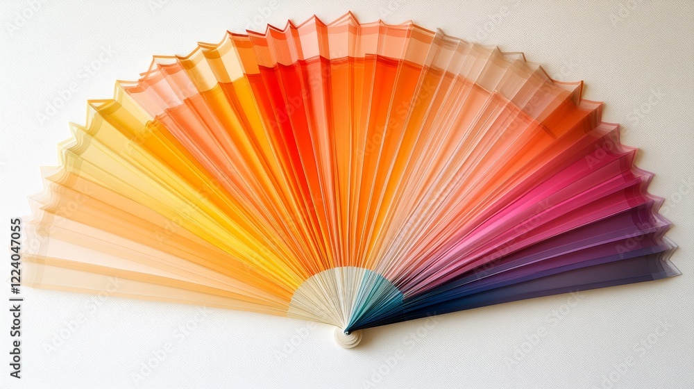 Poster symphony of color: harmonious palette display with perfectly aligned swatches in various shades and 