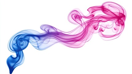 Obraz premium Abstract colored smoke swirls in a gradient blend of turquoise, magenta, and deep violet.