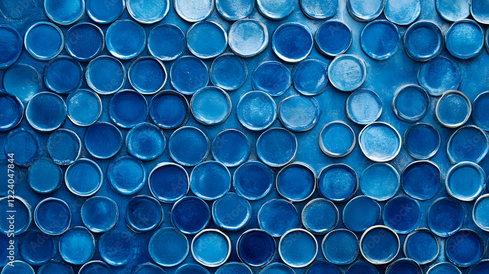 Poster abstract artistic circular blue pattern background in vibrant shades for modern decor : generative a