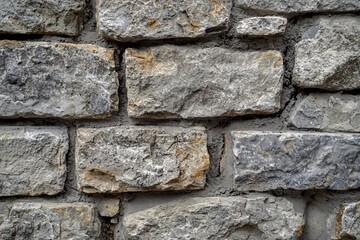Close-up view of a textured stone wall showcasing rough surfaces and natural colors, ideal for architectural backgrounds