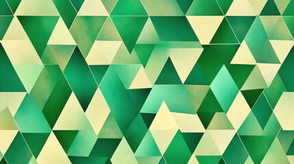 Fototapeta premium Abstract Green and Beige Triangle Pattern