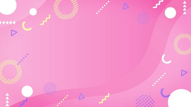ポップな幾何学模様の背景動画_ピンク