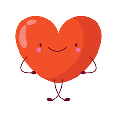 Cheerful Smiling Red Heart Illustration