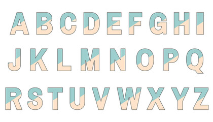 set of colorful line alphabet vector design