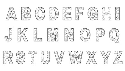 set of colorful line alphabet vector design