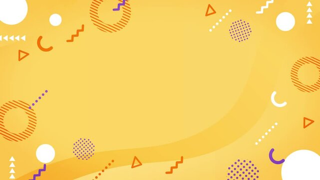 ポップな幾何学模様の背景動画_黄色