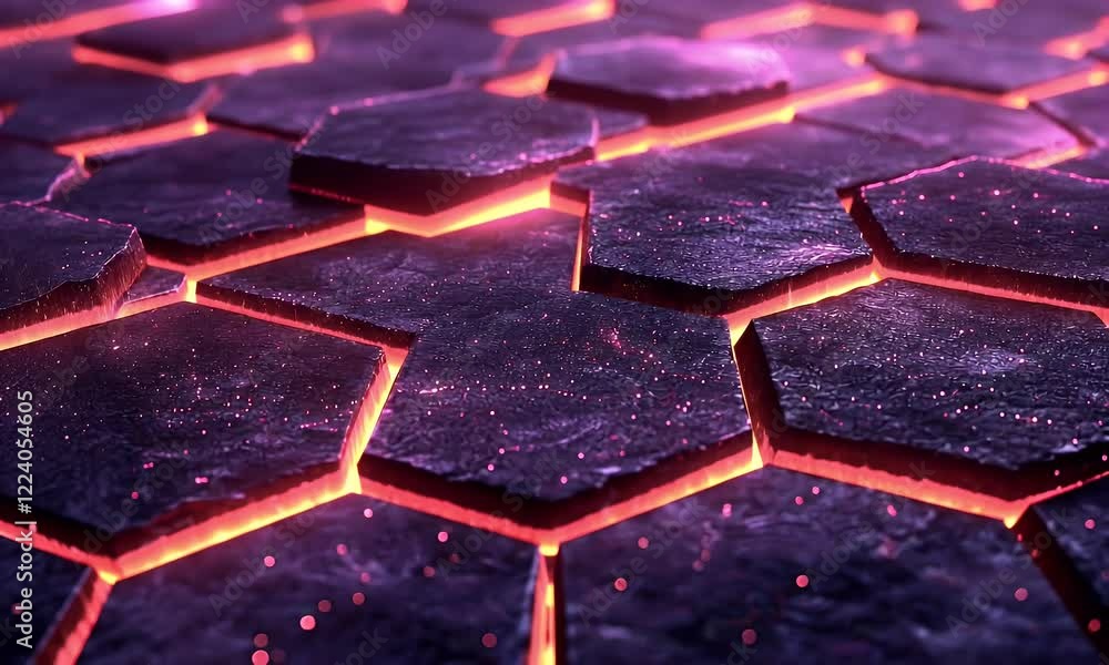 Aufkleber Glowing Hexagon Texture Background