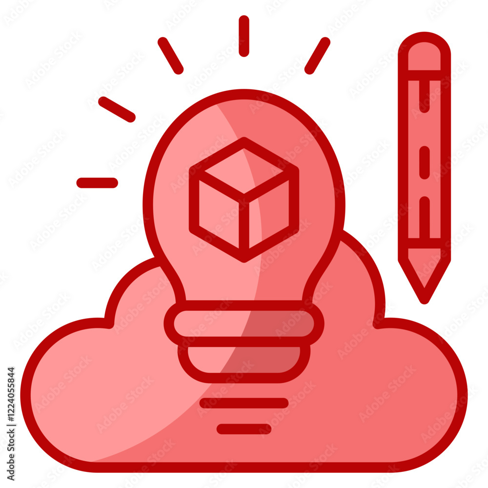 Poster idea bulb icon element for design
