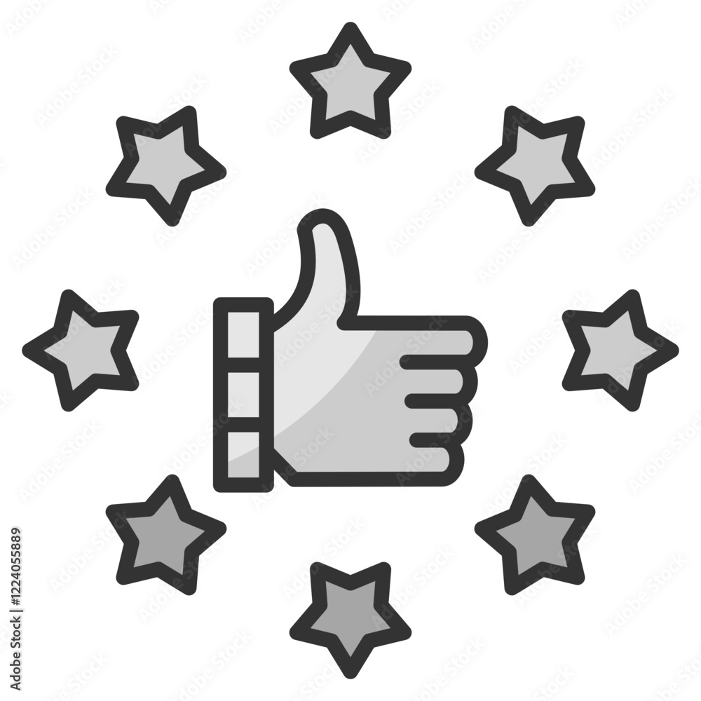 Poster satisfaction icon element for design