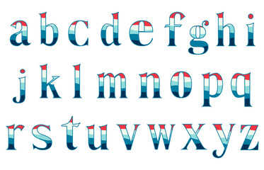 set of colorful line alphabet vector design
