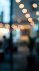 Blurred modern office background with bokeh lights