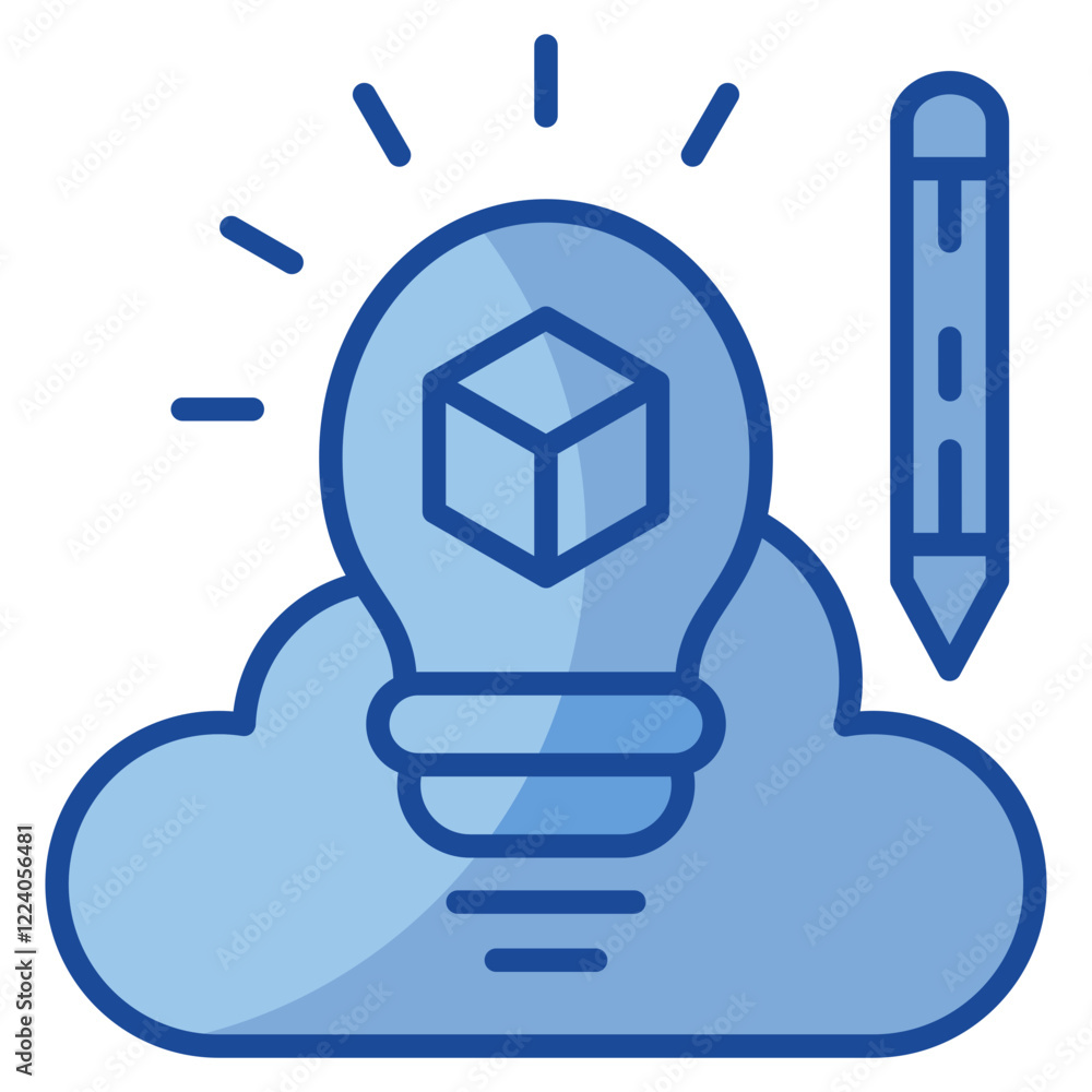 Poster idea bulb icon element for design