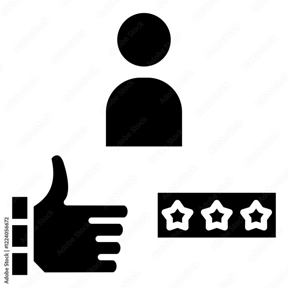 Poster star rating icon element for design