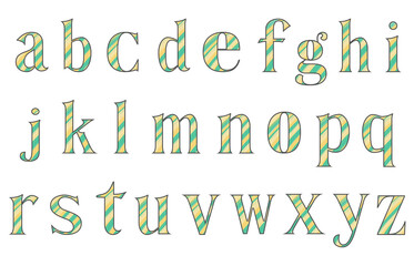 set of colorful line alphabet vector design
