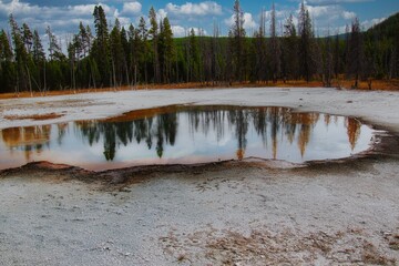 Black Sand Basin in Upper Geyser Basin, Yellowstone National Park in Wyoming.