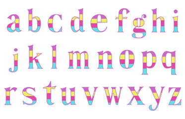 set of colorful line alphabet vector design
