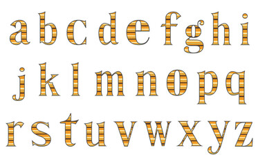 set of colorful line alphabet vector design
