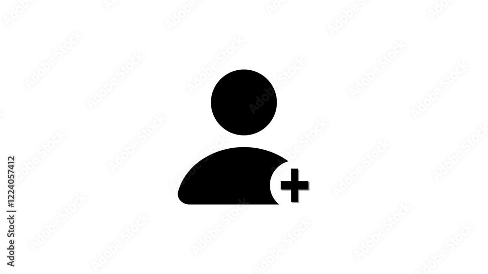 Poster add new user icon, accept person or profile validation,avatar with check mark icon animation .