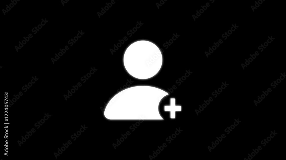 Poster add new user icon, accept person or profile validation,avatar with check mark icon animation .