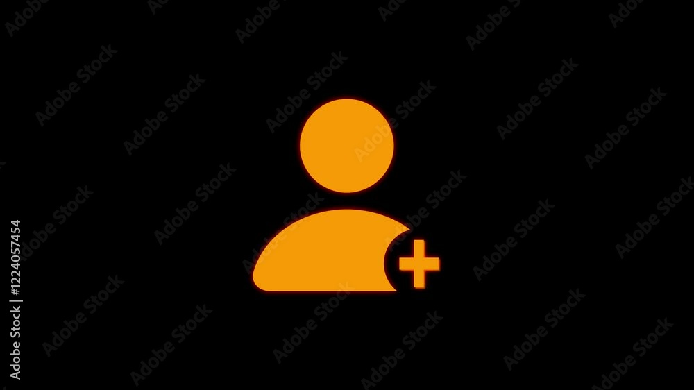 Poster add new user icon, accept person or profile validation,avatar with check mark icon animation .