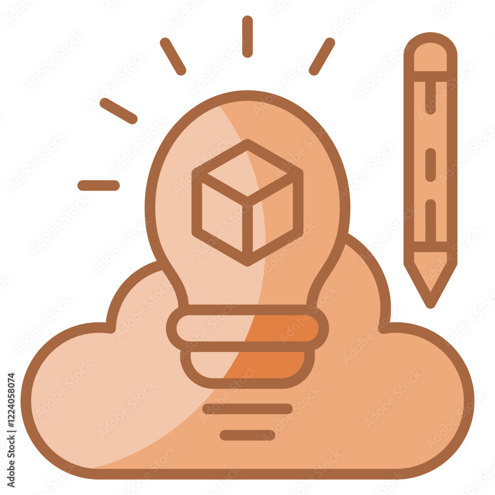 Poster idea bulb icon element for design