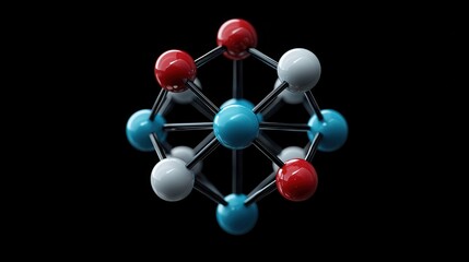 Obraz premium Visualizing atoms and bonds in a colorful molecular network