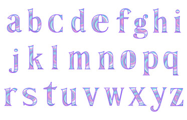 set of colorful line alphabet vector design