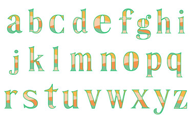 set of colorful line alphabet vector design