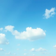 Soft white clouds drift lazily across a bright blue sky, sky, atmospheric effects