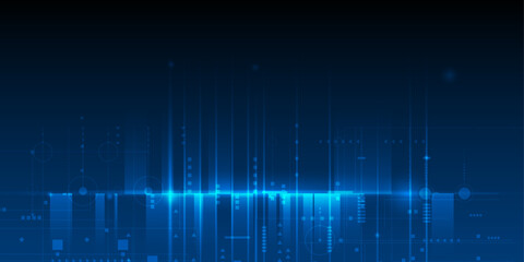Vector Abstract circuit board design with line, dot on cyberspace background, Illustration computer, science, digital network, modern communication technology, big data, connection futuristic concept