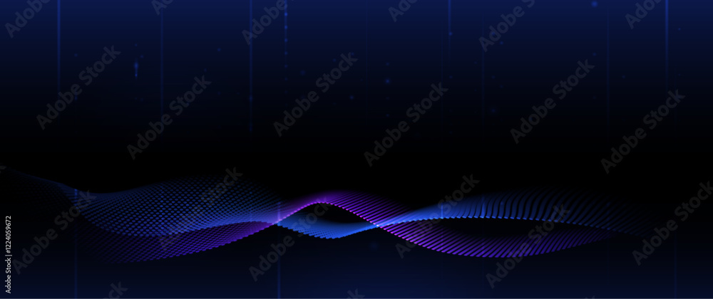 Leinwandbilder vector abstract dynamic, wave - flow mesh particles. illustration futuristic, network technology bac