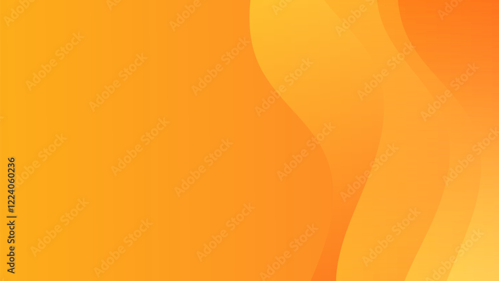 Poster orange wave background design. flowing orange stylish background presentation template vector