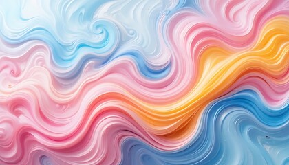Obraz premium Abstract Swirling Pastel Color Wave Design