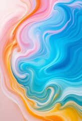 Fototapeta premium Abstract Swirling Pastel Colors Fluid Art Design