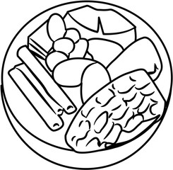 sayur asem Nusantara Cuisine coloring page