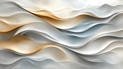 Abstract Gray White Gold Wave Design Art