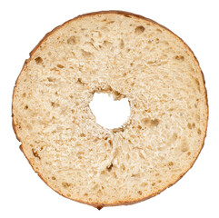 Half of a plain bagel isolated on a transparent background.