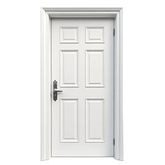 White door isolated on transparent background