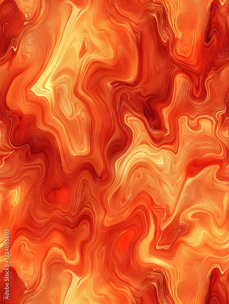 Poster vibrant red and orange marble abstract swirl texture for bold design concepts : generative ai