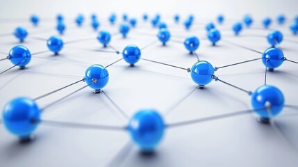 Global business network with glowing nodes and lines, symbolizing modern corporate connectivity and innovation.