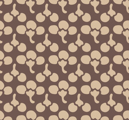 Japanese Cute Flower Bud Vector Seamless Pattern