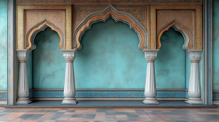 Elegant Architectural Design Featuring Three Ornate Arches