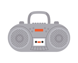 Retro boombox with cassette player illustration